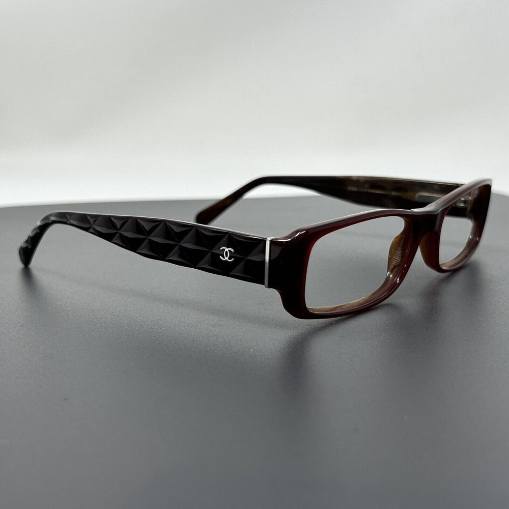 Chanel CH 3124 650 51mm Bordeaux Horn Quilted Cocomark Eyeglasses Frames Only - Picture 1 of 12